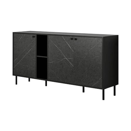 ตู้เก็บของ PROCRAFT รุ่น KAIN โมเดล C10 ขนาด 160*40*85 CM สีดำและลายหินดำ_0